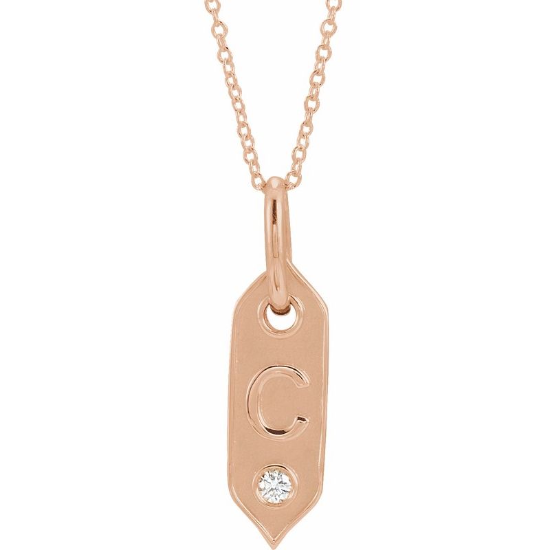 .05 ct Natural Diamond Initial 16-18″ Necklace
