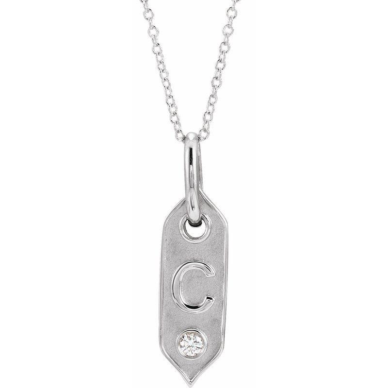 .05 ct Natural Diamond Initial 16-18″ Necklace