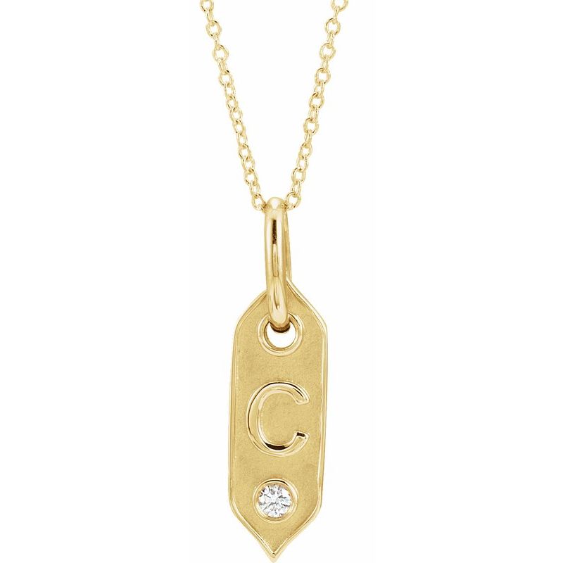 .05 ct Natural Diamond Initial 16-18″ Necklace
