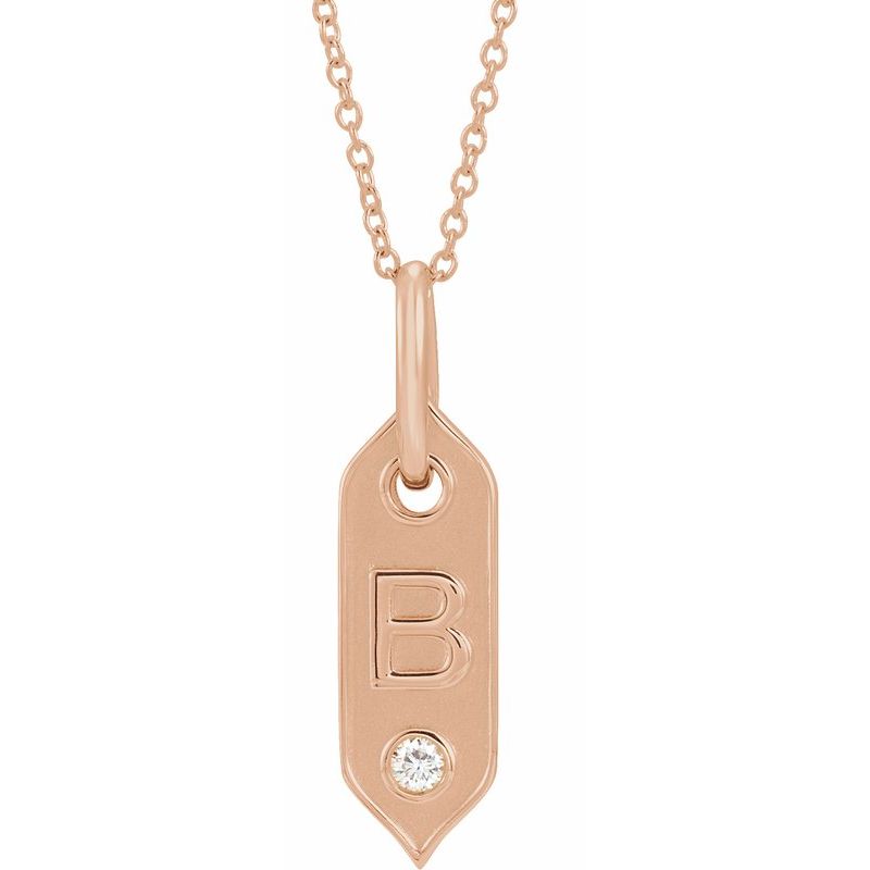 .05 ct Natural Diamond Initial 16-18″ Necklace