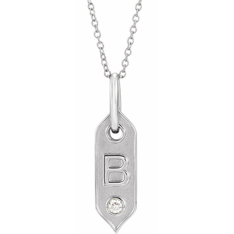 .05 ct Natural Diamond Initial 16-18″ Necklace