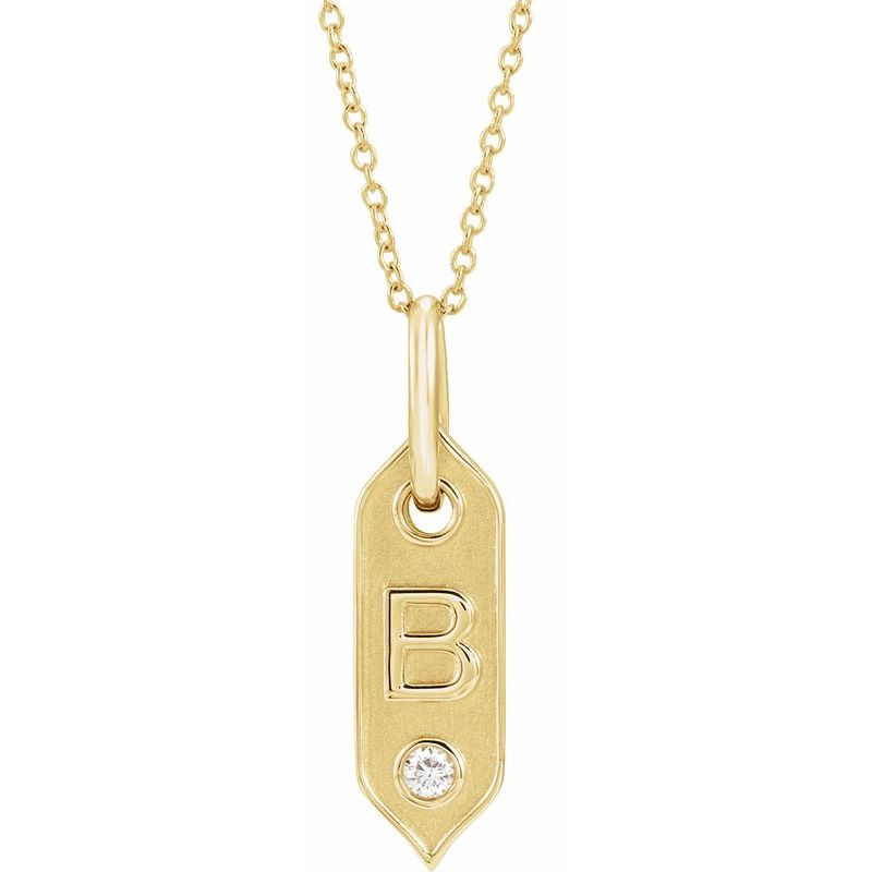 .05 ct Natural Diamond Initial 16-18″ Necklace