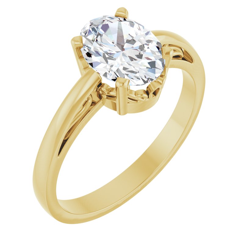 Solitaire Scroll Setting Ring No. 2