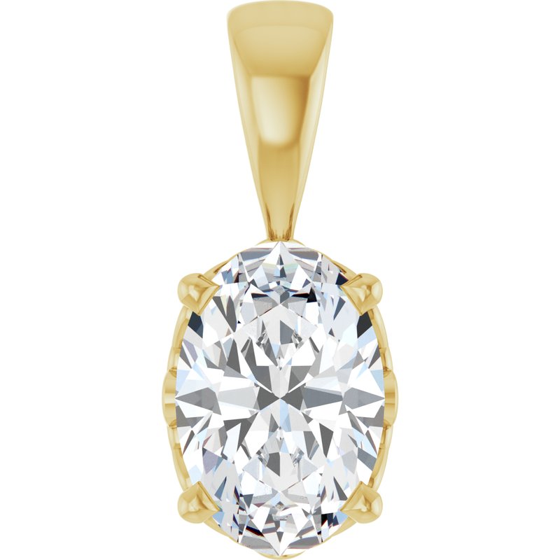 Oval 4-Prong Solitaire Necklace or Pendant