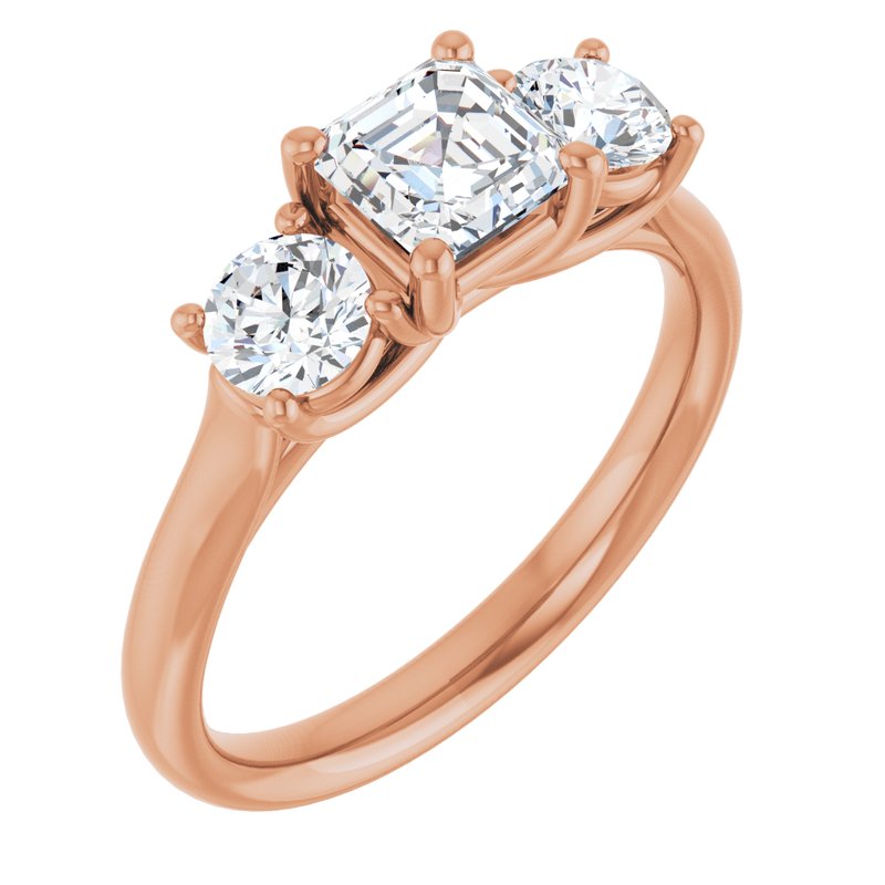 Four-Prong Three-Stone — 14K Rose Gold