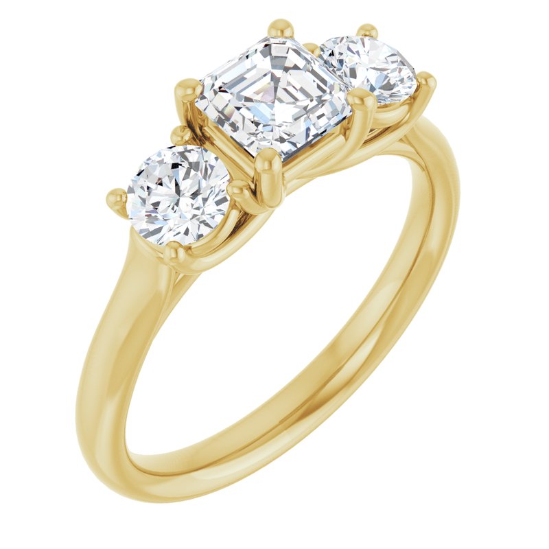 Four-Prong Three-Stone — 14K Yellow Gold
