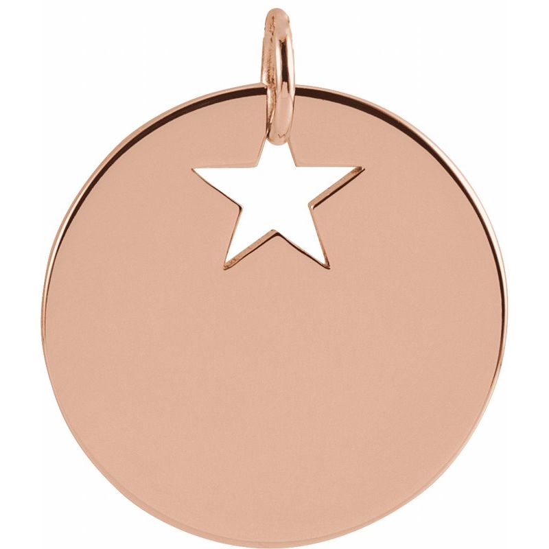 Engravable Pierced Heart or Star Necklace or Pendant
