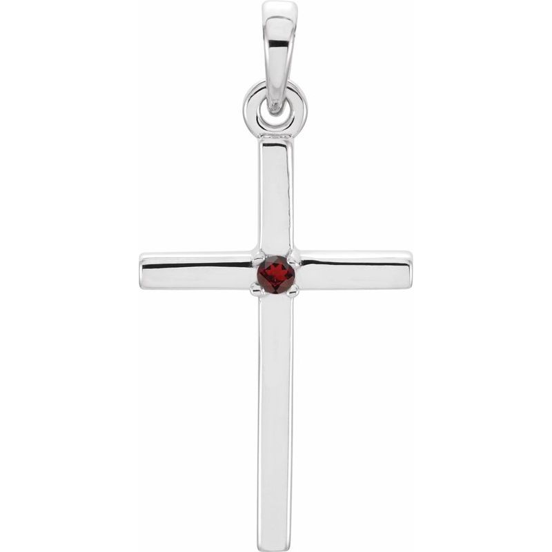 Birthstone Cross Pendant