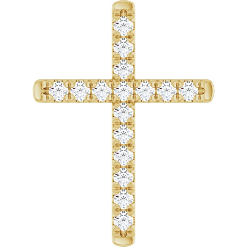 French-Set Cross Necklace or Pendant