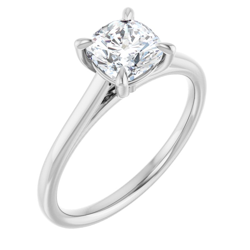 Petite Claw-Prong Solitaire — 14K White Gold