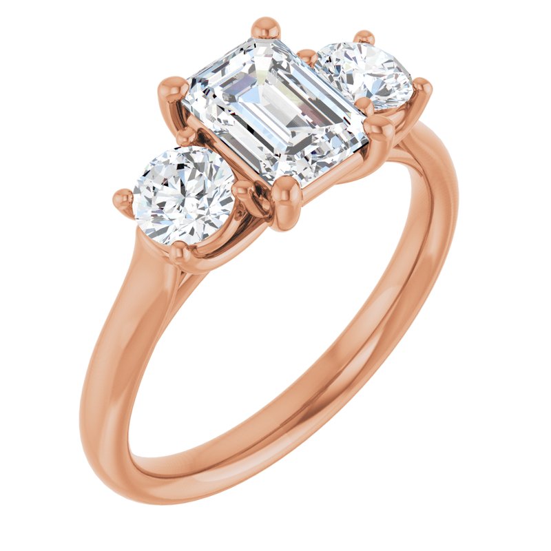 Four-Prong Three-Stone — 14K Rose Gold