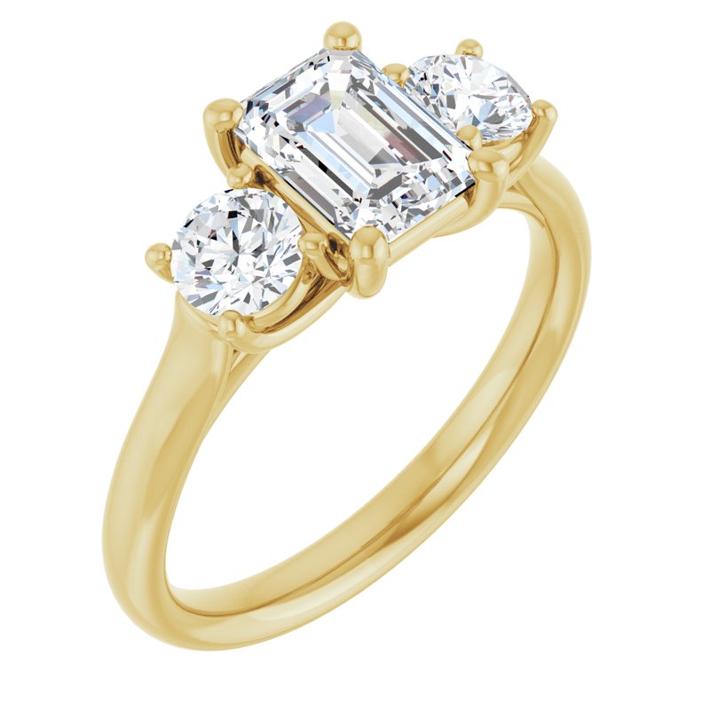 Four-Prong Three-Stone — 14K Yellow Gold