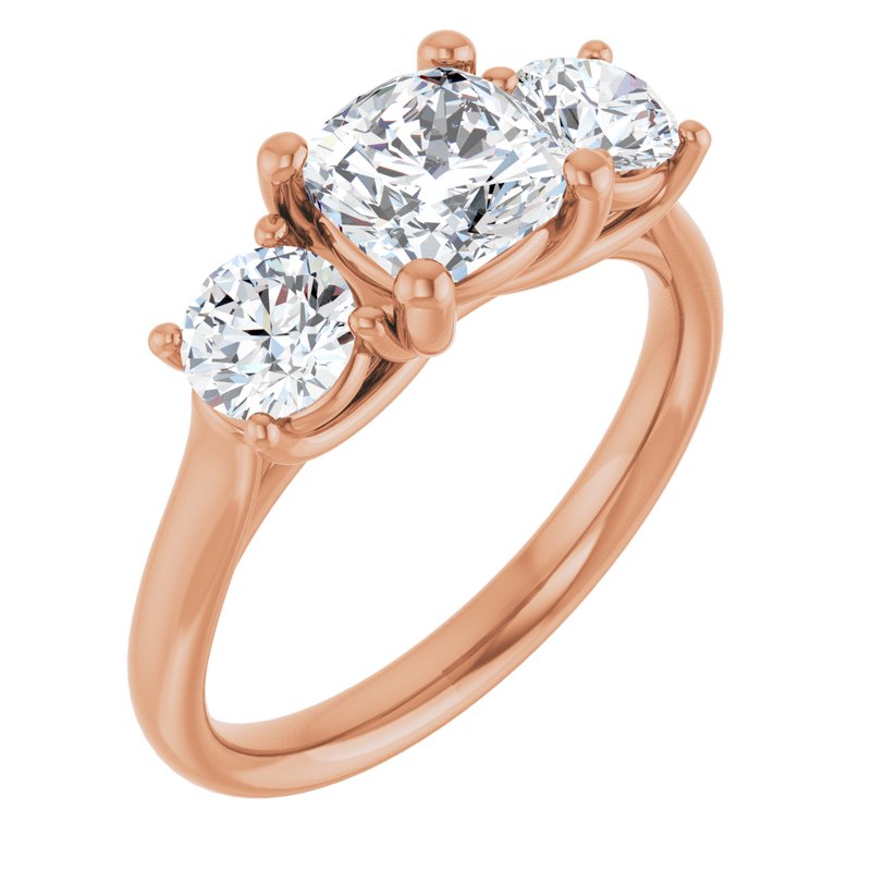Four-Prong Three-Stone — 14K Rose Gold