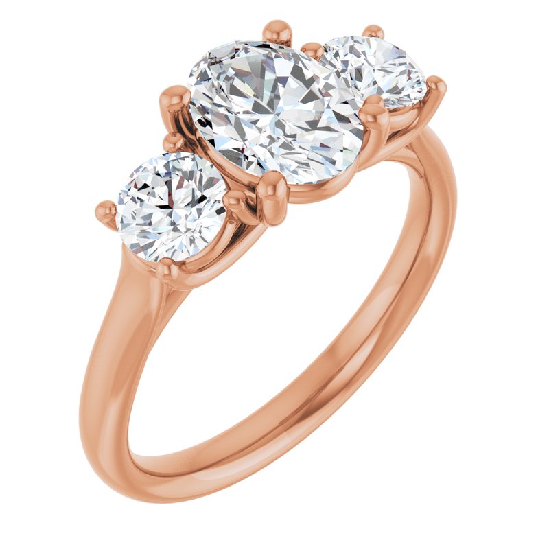 Four-Prong Three-Stone — 14K Rose Gold