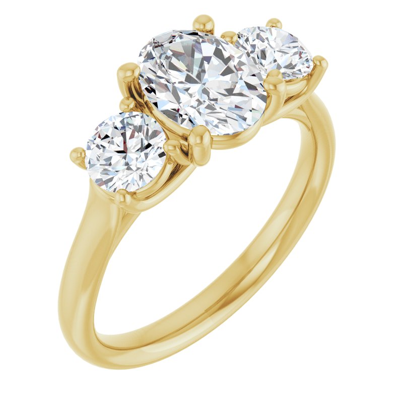 Four-Prong Three-Stone — 14K Yellow Gold