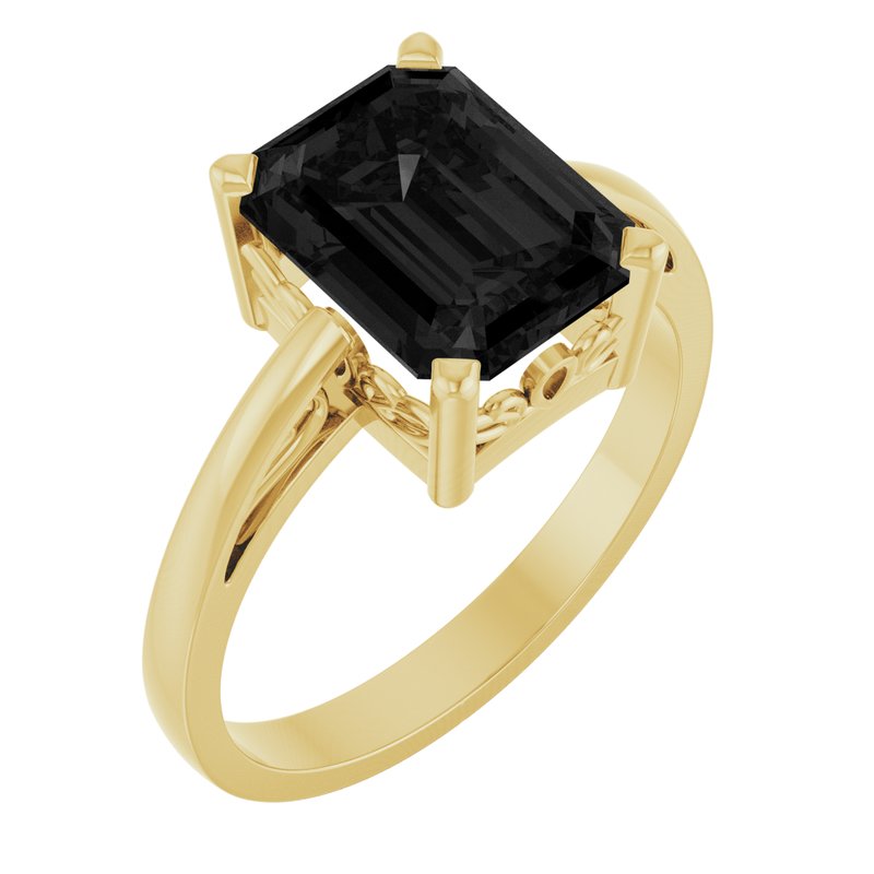 Solitaire Scroll Setting Ring No. 3
