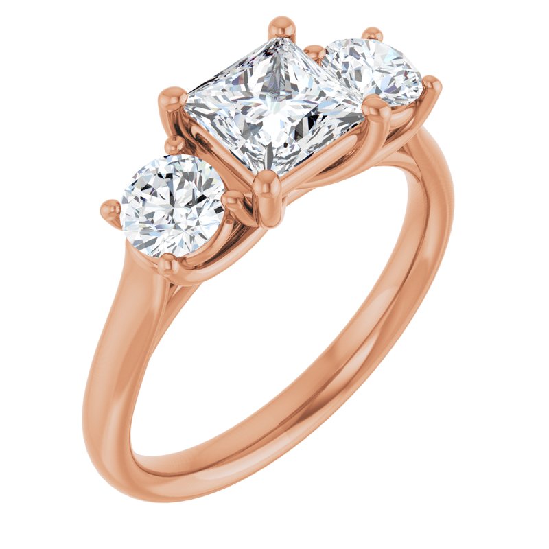 Four-Prong Three-Stone — 14K Rose Gold