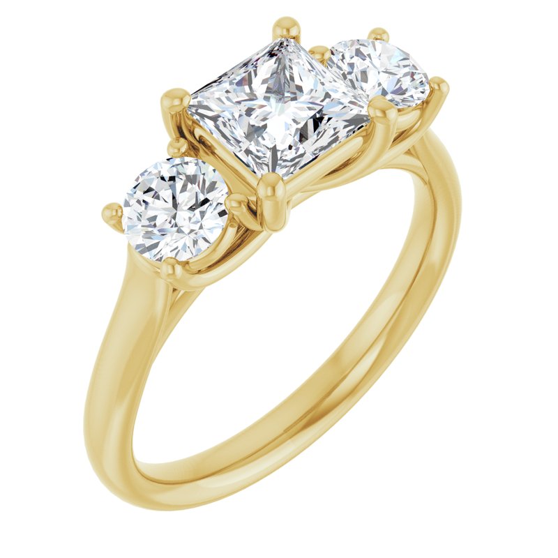 Four-Prong Three-Stone — 14K Yellow Gold