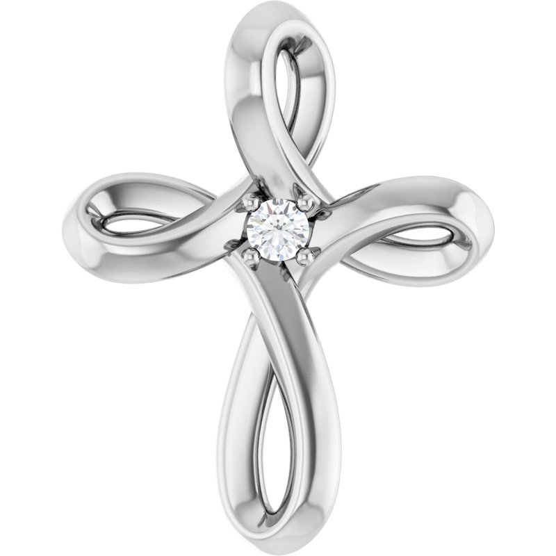 Solitaire Cross Necklace or Pendant