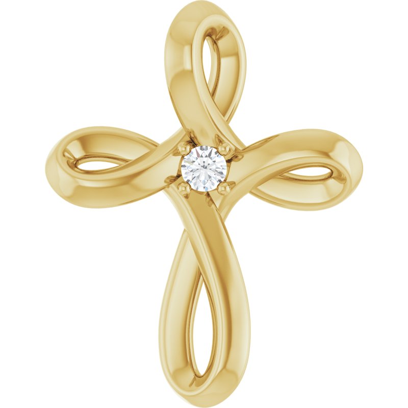 Solitaire Cross Necklace or Pendant