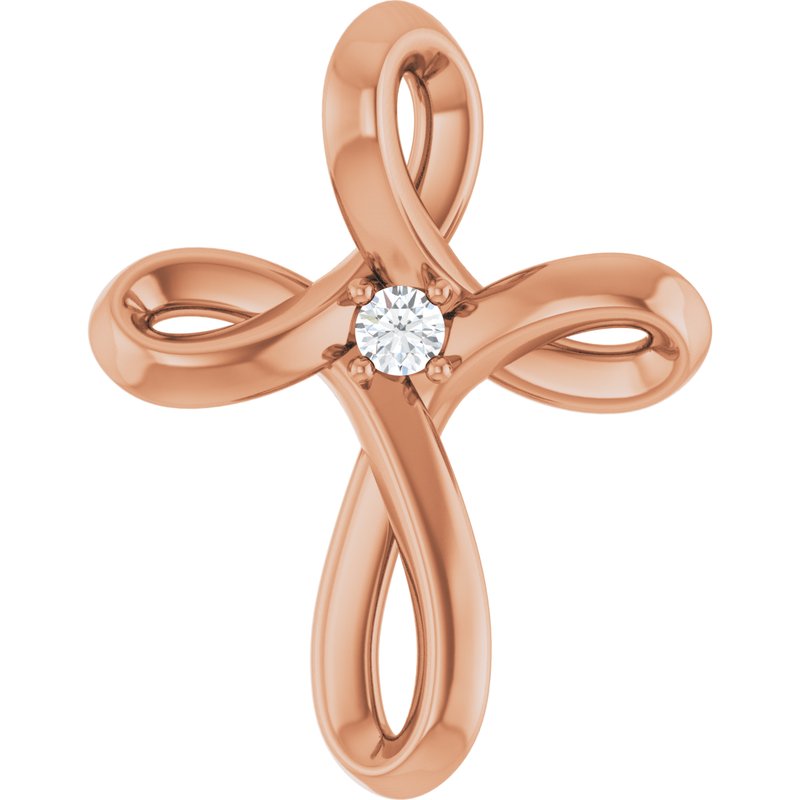 Solitaire Cross Necklace or Pendant
