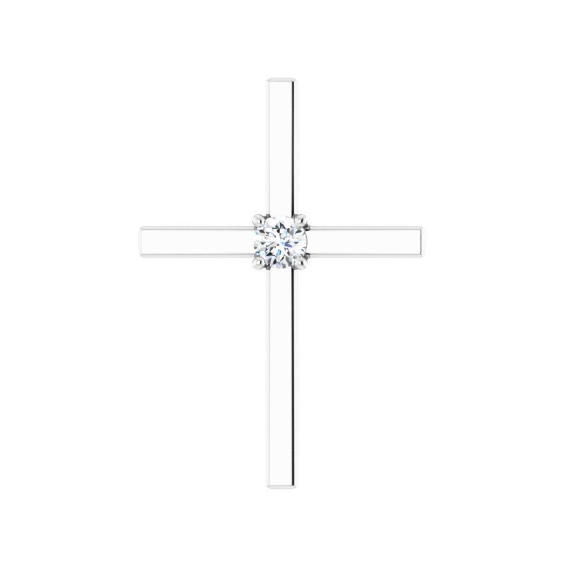 Solitaire Cross Pendant