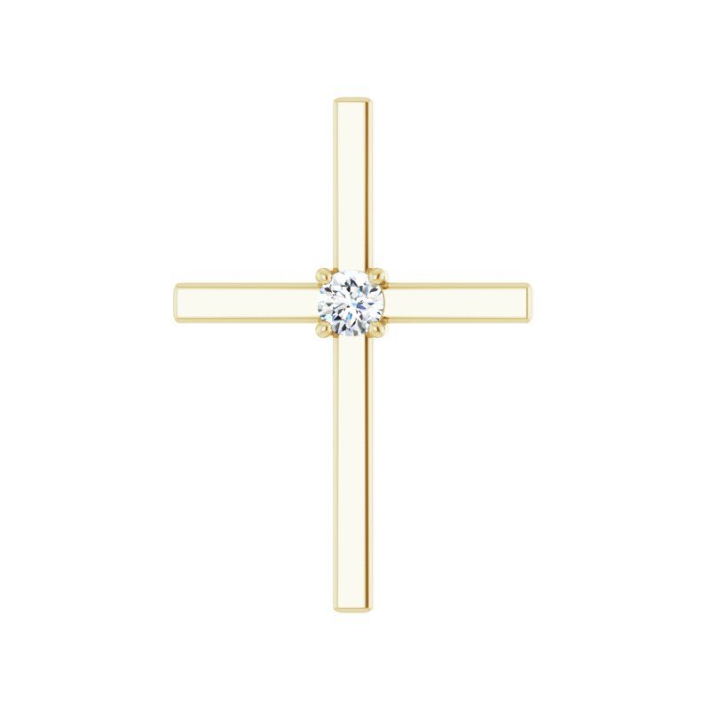 Solitaire Cross Pendant