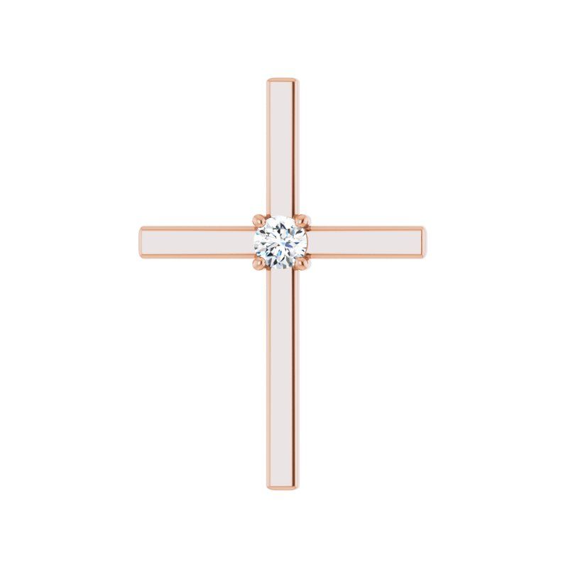 Solitaire Cross Pendant