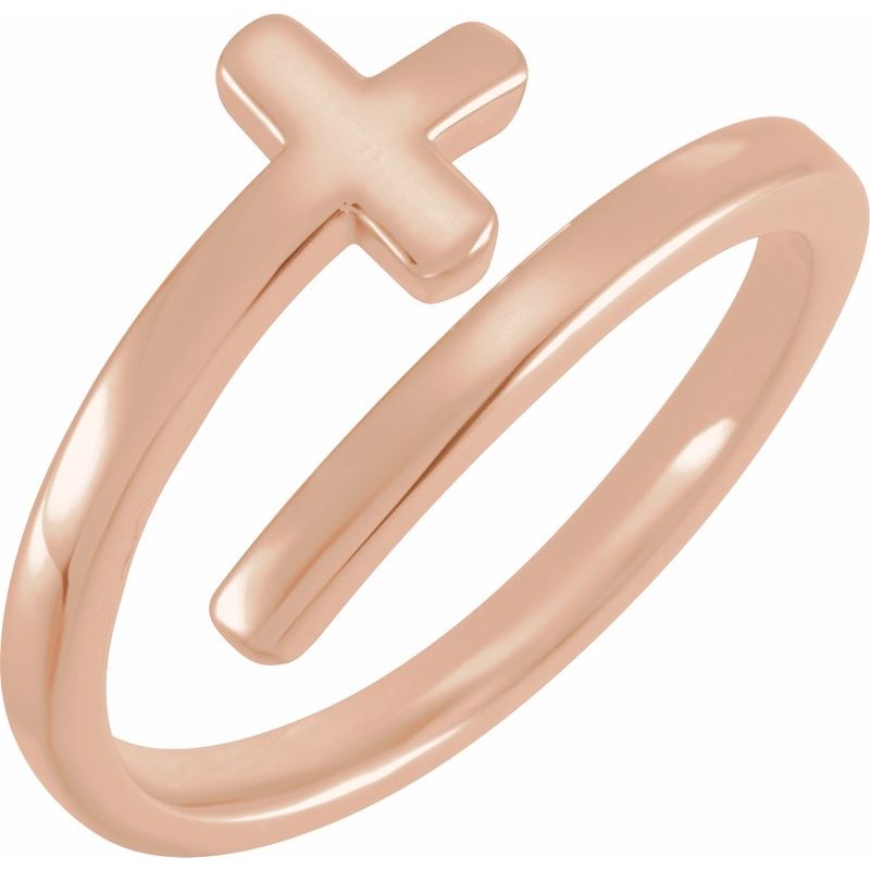 Engravable Sideways Cross Ring