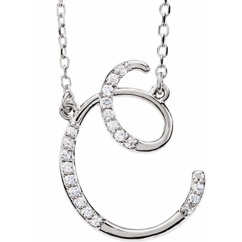 Natural Diamond Initial 16″ Necklace No. 2