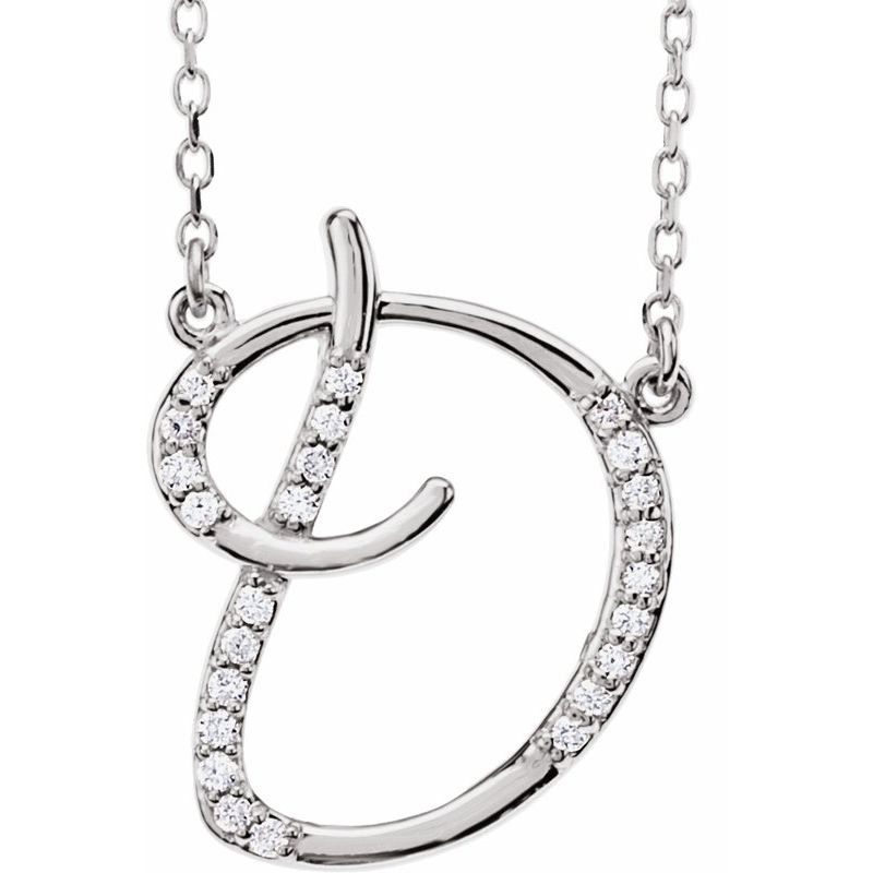 Natural Diamond Initial 16″ Necklace No. 2