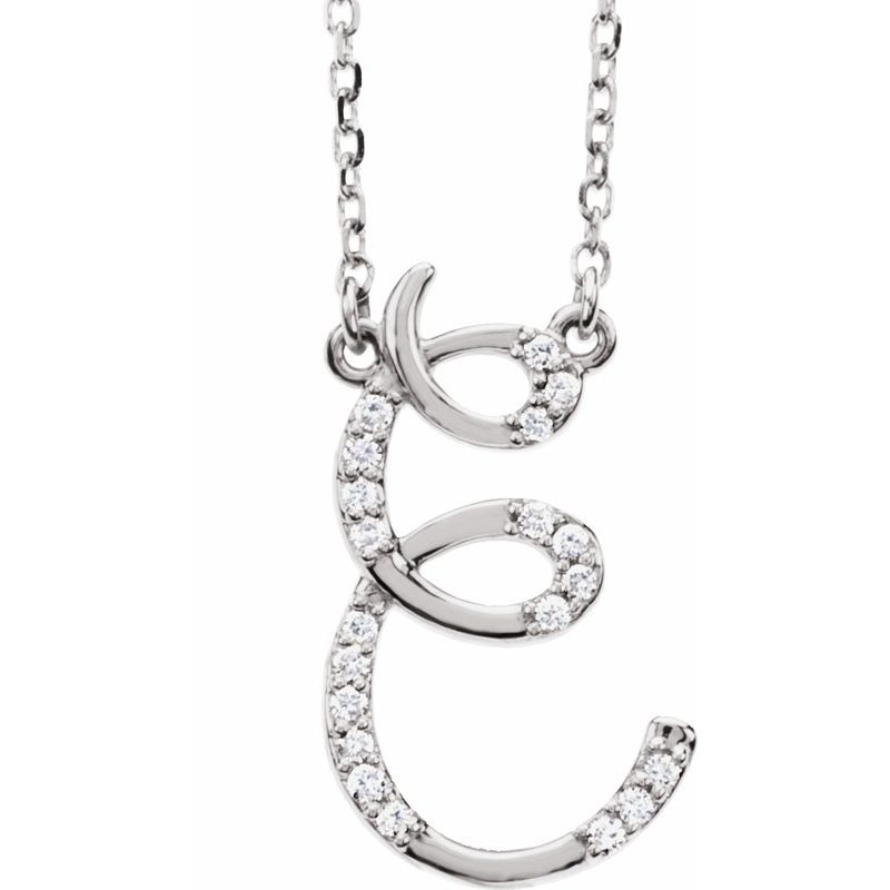 Natural Diamond Initial 16″ Necklace No. 2