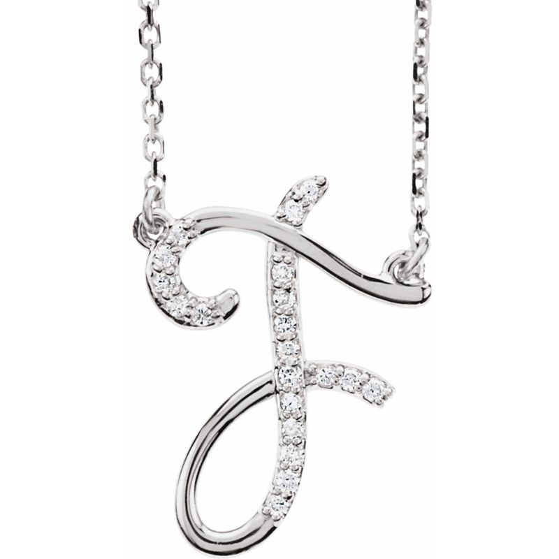 Natural Diamond Initial 16″ Necklace No. 2