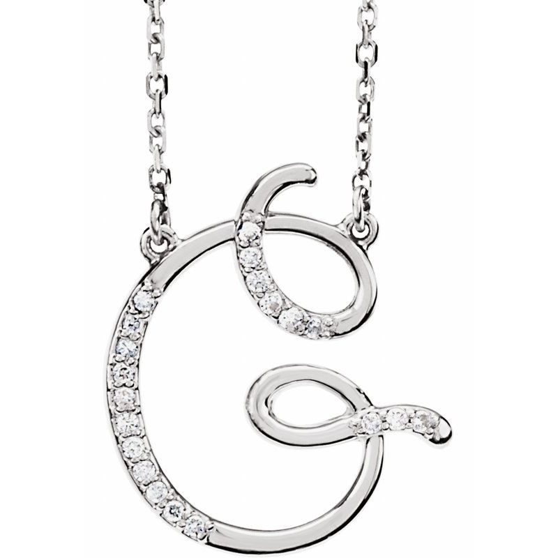 Natural Diamond Initial 16″ Necklace No. 2