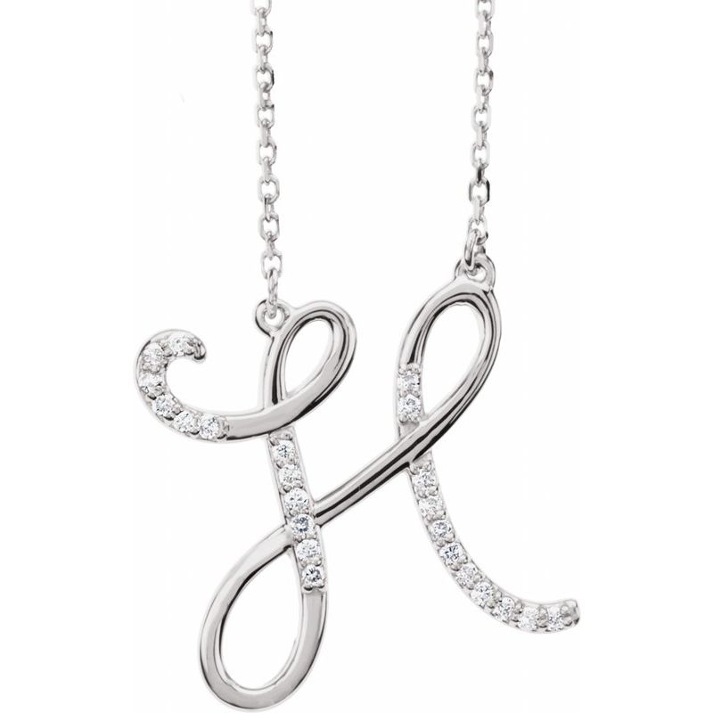 Natural Diamond Initial 16″ Necklace No. 2