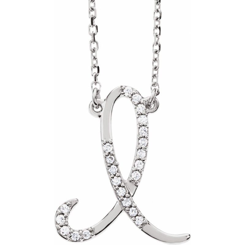 Natural Diamond Initial 16″ Necklace No. 2