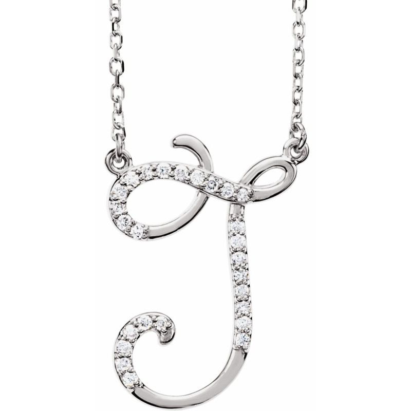 Natural Diamond Initial 16″ Necklace No. 2