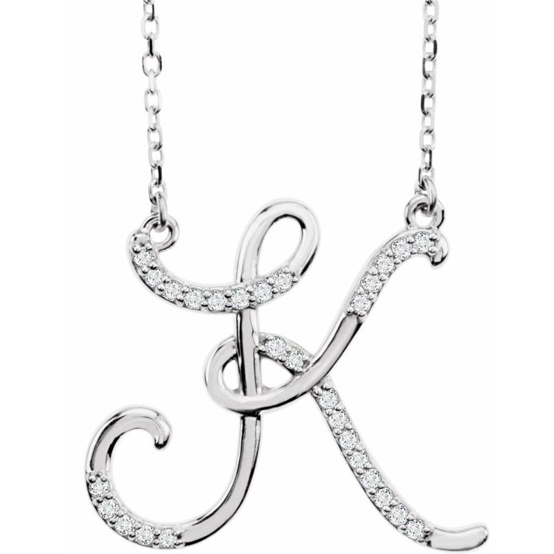Natural Diamond Initial 16″ Necklace No. 2