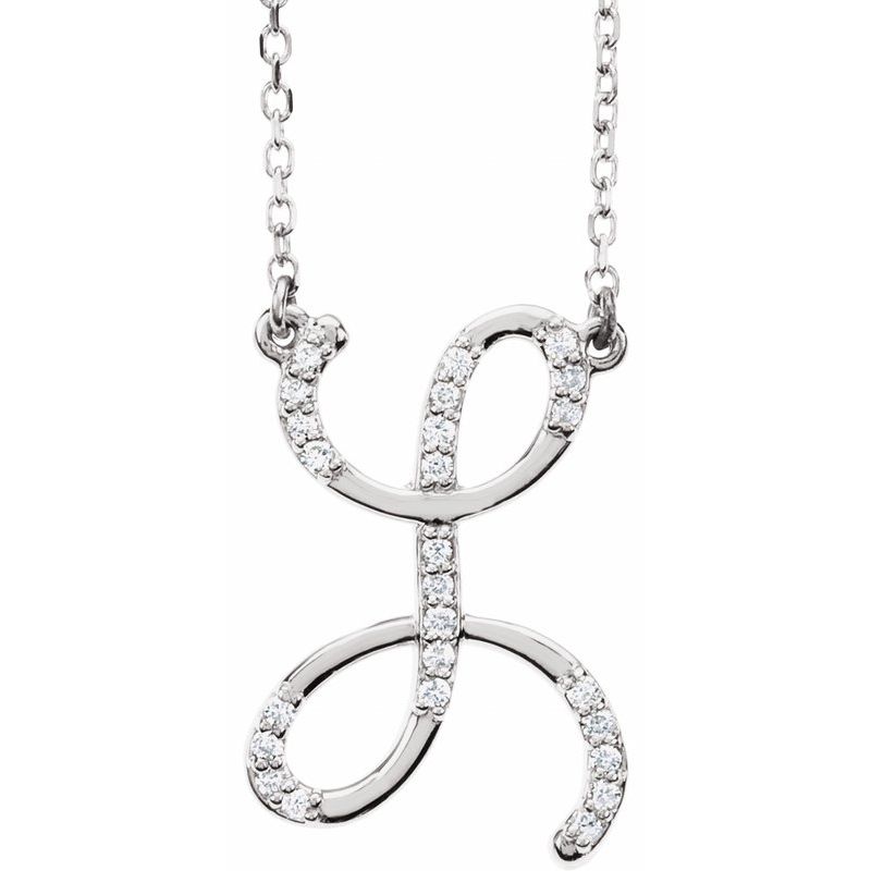 Natural Diamond Initial 16″ Necklace No. 2