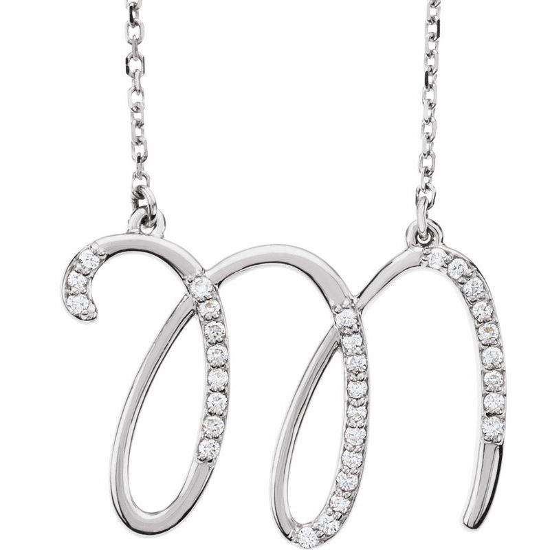 Natural Diamond Initial 16″ Necklace No. 2