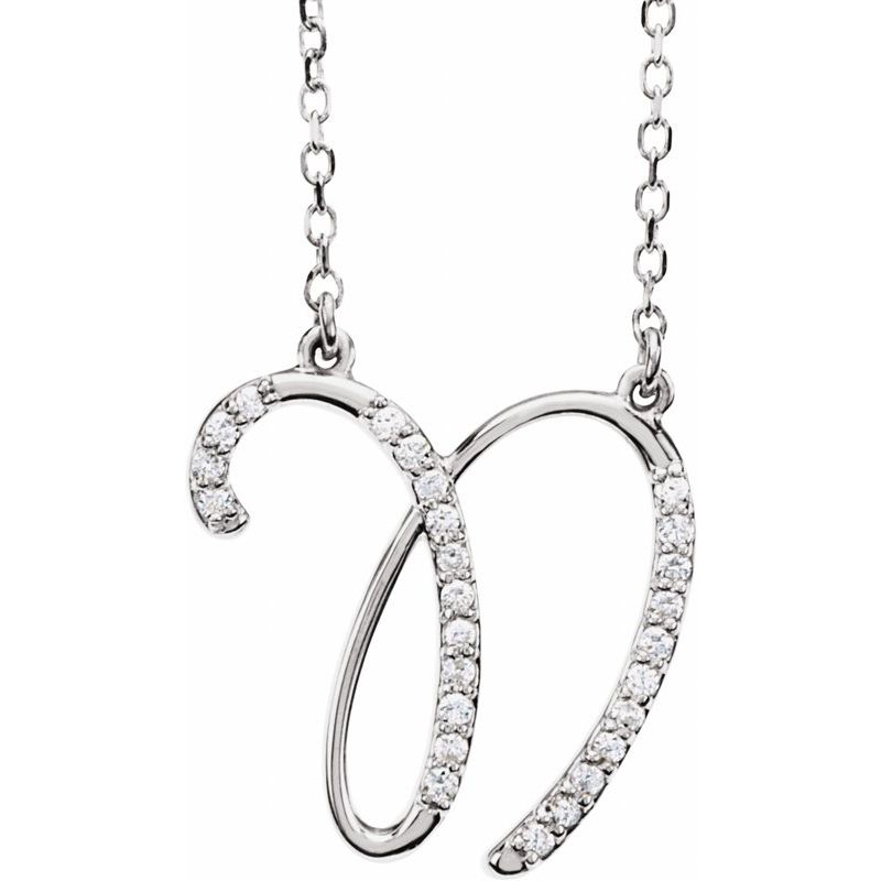 Natural Diamond Initial 16″ Necklace No. 2