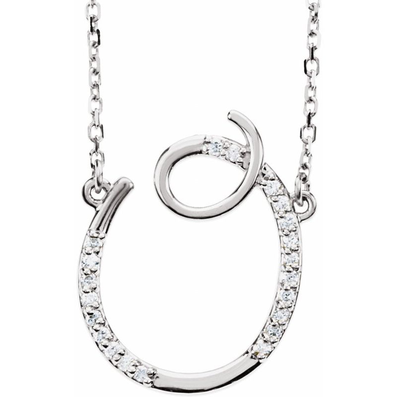 Natural Diamond Initial 16″ Necklace No. 2