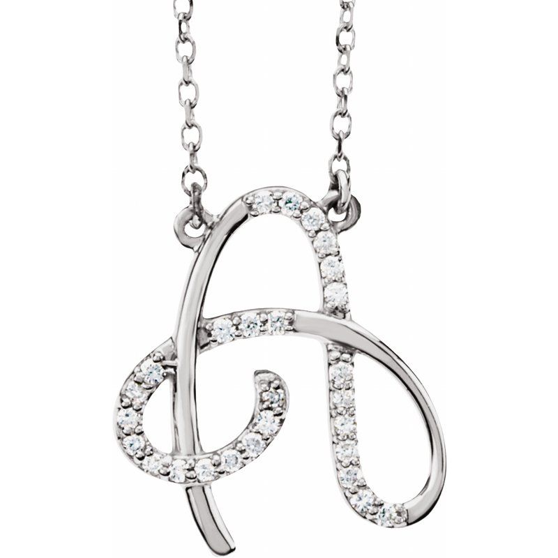 Natural Diamond Initial 16″ Necklace No. 2