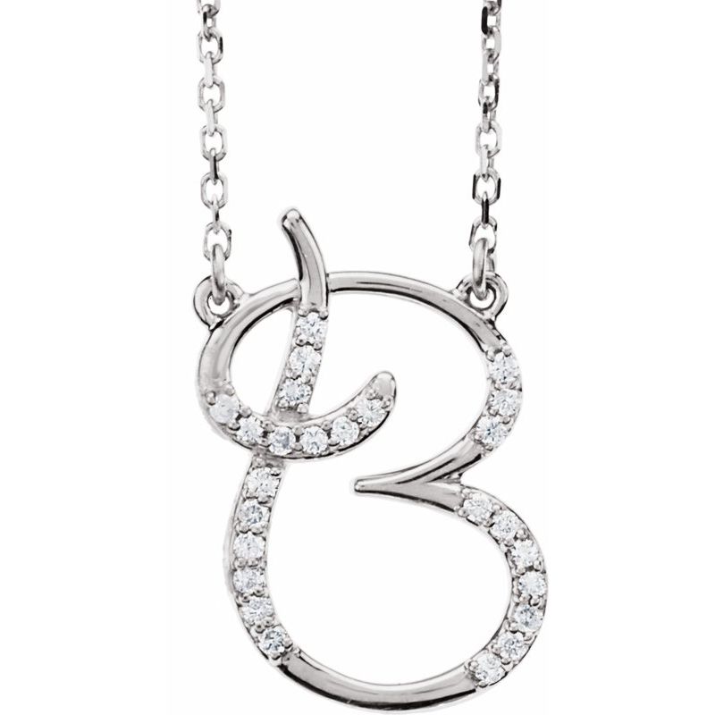 Natural Diamond Initial 16″ Necklace No. 2
