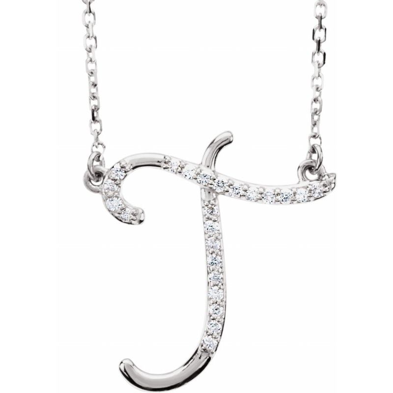 Natural Diamond Initial 16″ Necklace No. 2