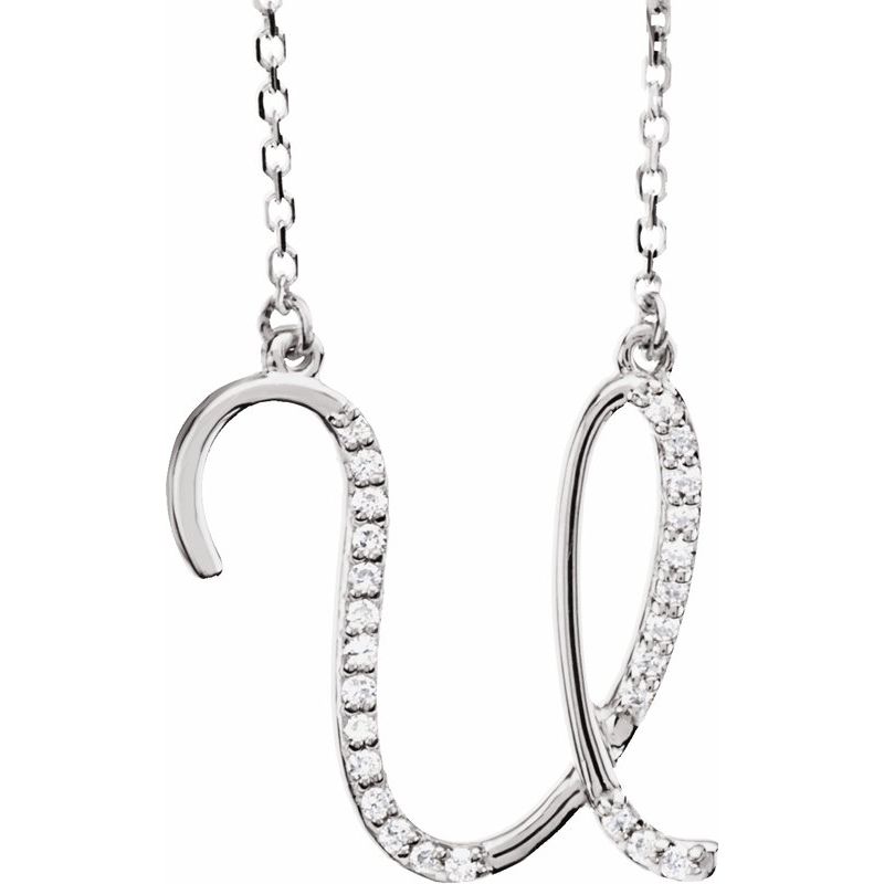 Natural Diamond Initial 16″ Necklace No. 2