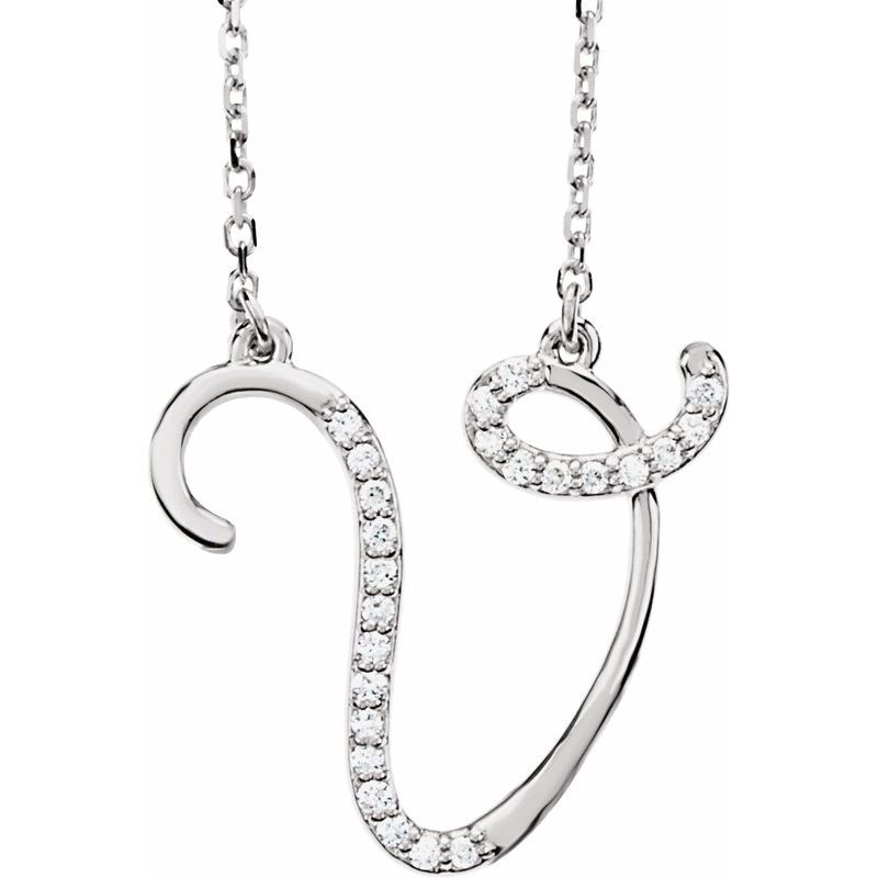 Natural Diamond Initial 16″ Necklace No. 2