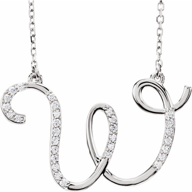 Natural Diamond Initial 16″ Necklace No. 2