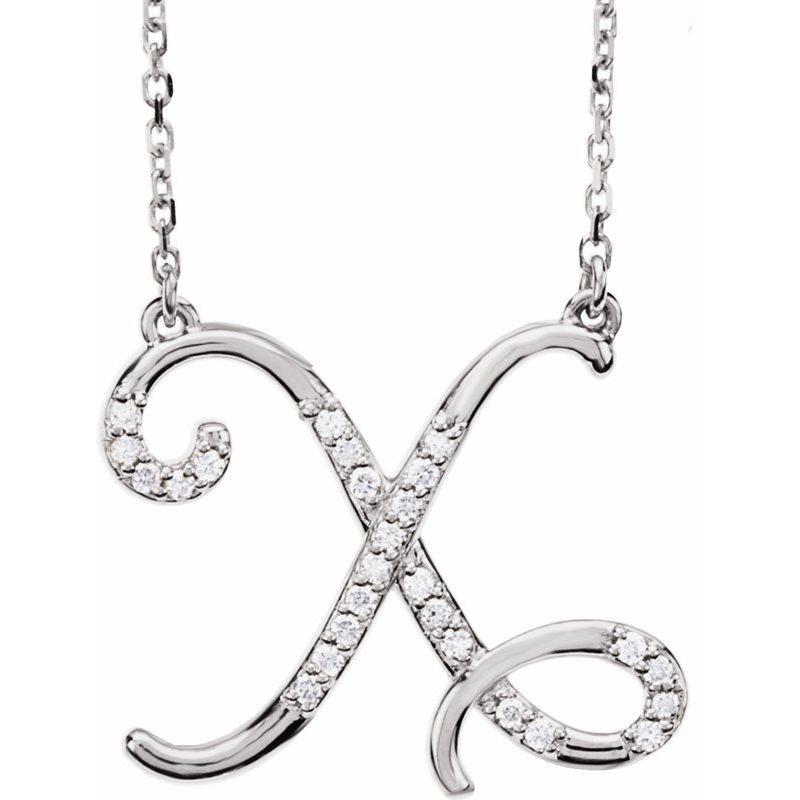 Natural Diamond Initial 16″ Necklace No. 2