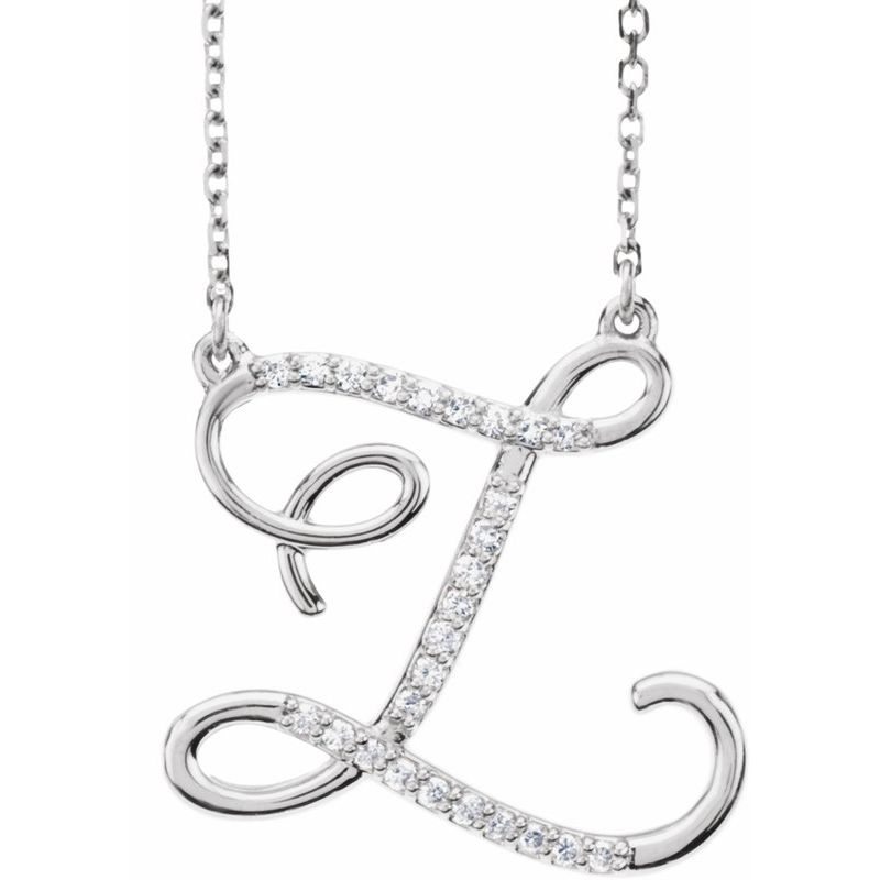 Natural Diamond Initial 16″ Necklace No. 2